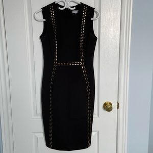 Calvin Klein Gold Studded Dress - Black - 4